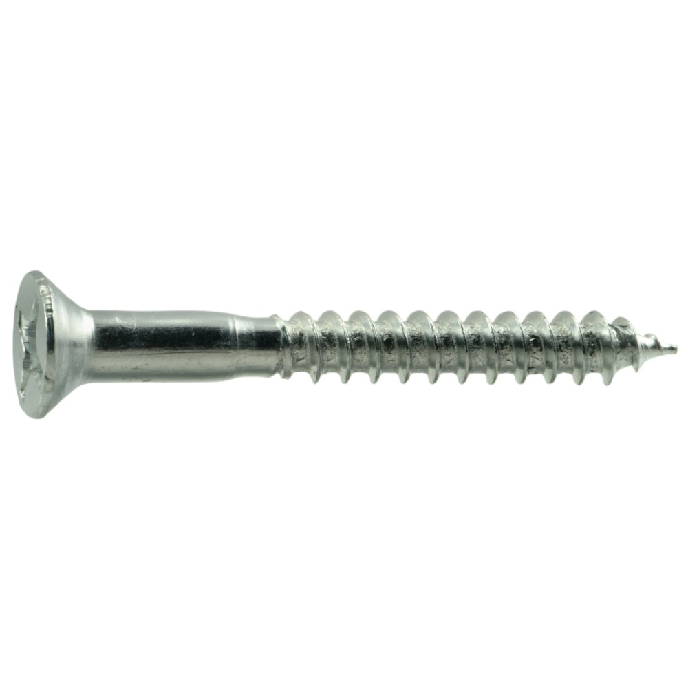 Main 1 - #10 x 1-3/4" Zinc Plated Steel Phillips Flat Head Wood Screws -