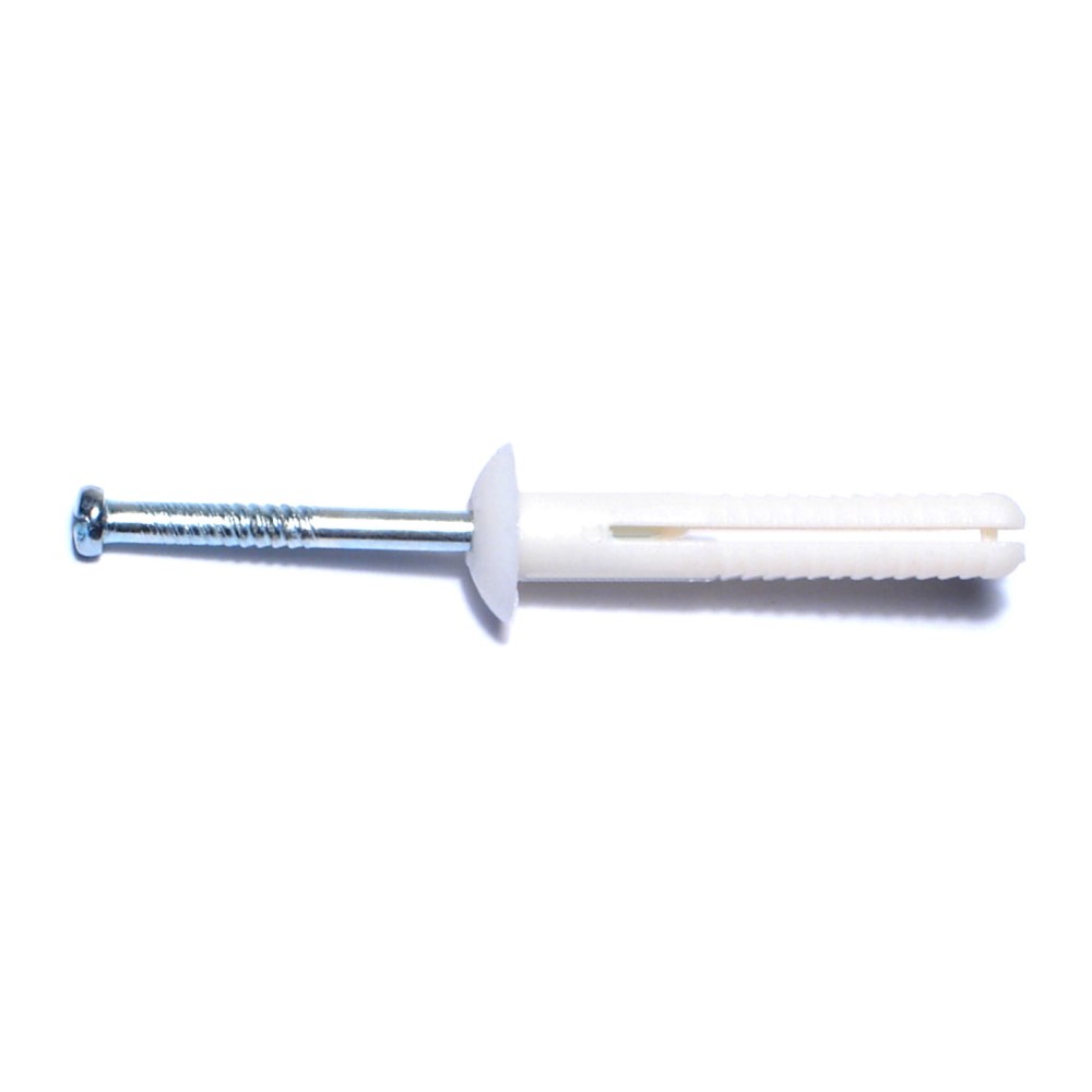 Main 1 - 1/4" x 1-1/2" Nylon Plastic Mushroom Nail Drive Anchors -