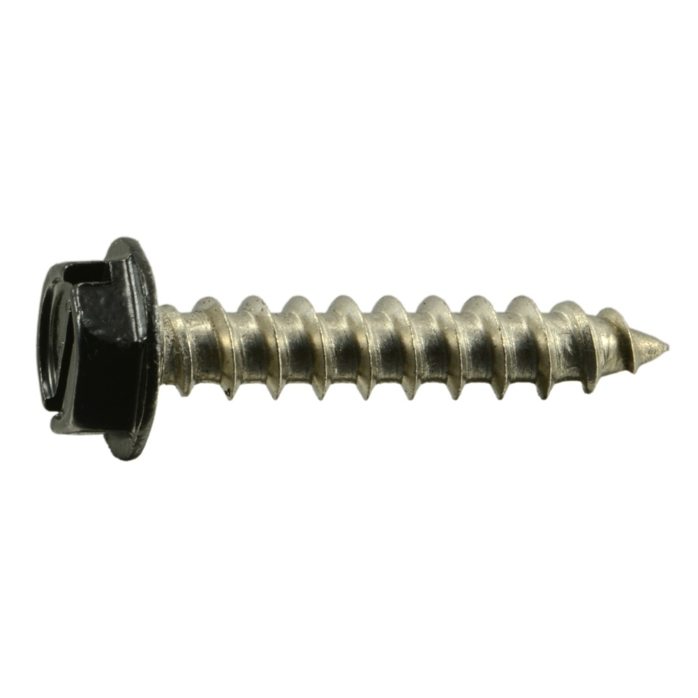 #10 x 1" Black Painted 18-8 Stainless Steel Hex Washer Head Sheet Metal Screws - Knudson Lumber Company