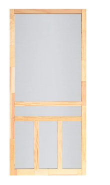 Creekside 32 In. W X 80 In. H Natural Fingerjoint Wood T-bar Screen Door - Knudson Lumber Company