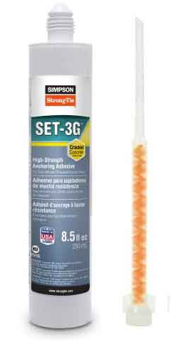 Main 1 - Simpson Strong-Tie SET3G10 8.5 Oz. Epoxy Adhesive With Nozzle -